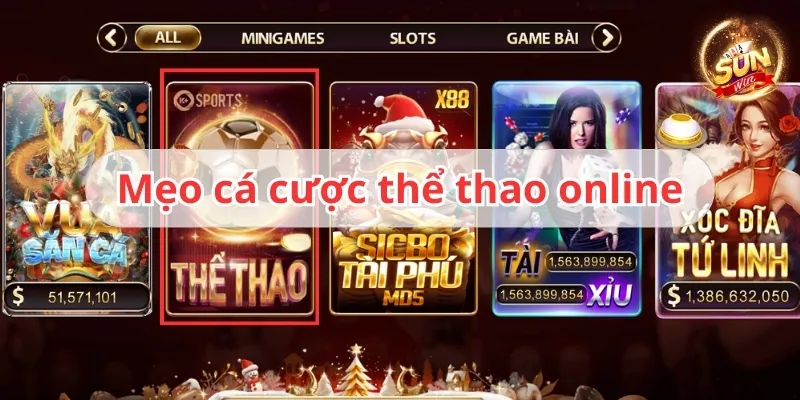 mẹo cá cược thể thao online sunwin